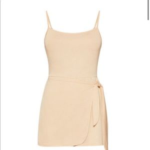 Wrap front strappy romper
